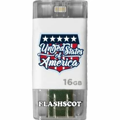 Best Sale 🥰 Flashscot US Flag IFlashDrive Lightning To USB Flash Drive 16GB 🤩