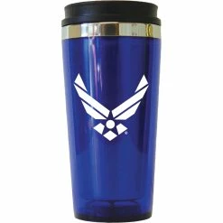 Wholesale 🥰 Other Brands 16 Oz. Air Force Logo Translucent Acrylic Outer Stainless Steel Liner And Slide Lid 😍