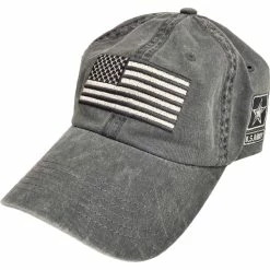 Cheap 😀 TLJ Marketing & Sales Washed Charcoal Military Logo Flag ⚾ Baseball Cap 😉