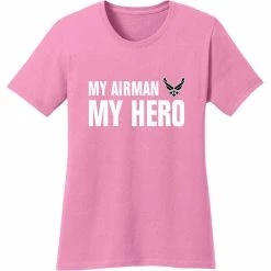 Brand new 🥰 Life Signs 👩 Women's Air Force 🍬 Candy Pink My Hero Tee 😍