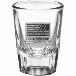 Discount ✔️ Sparta Air Force Flag Crest Saloon Shot Glass 🔔