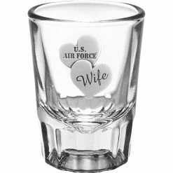 Cheapest 🎁 Sparta Air Force Wife Crest Saloon Shot Glass 🌟