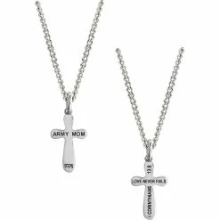 Top 10 😍 Shields Of Strength 👩 Women's Stainless Army Mom Cross Necklace 1 Corinthians 13:8 🎉