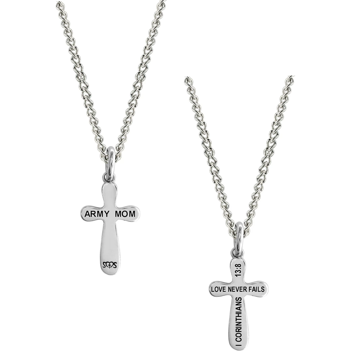Top 10 ๐ Shields Of Strength ๐ฉ Women's Stainless Army Mom Cross Necklace 1 Corinthians 13:8 ๐ 2 Top 10 ๐ Shields Of Strength ๐ฉ Women's Stainless Army Mom Cross Necklace 1 Corinthians 13:8 ๐
