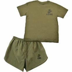 New 😀 Trooper Clothing Little Kids Marine PT Tee And Shorts 2 Pc. Set 🛒