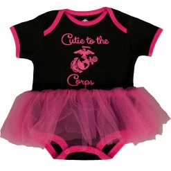 New 🎁 Trooper Clothing Infant 👧 Girls Marine Bodysuit With Tulle Tutu 😍