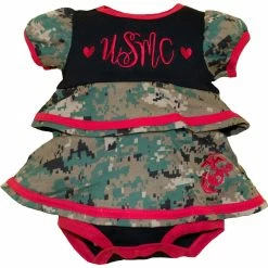 Budget ⭐ Trooper Clothing Infant 👧 Girls Marine Ruffle Bodysuit 👗 Dress 😉