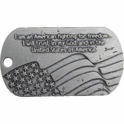 Promo 🧨 Shields Of Strength Kneeling Soldier Antique Finish 🐶 Dog Tag Necklace, Psalm 27:3 😀