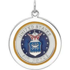 Deals 🛒 Other Brands Sterling Silver Rhod-tone US Air Force Disc 🧨