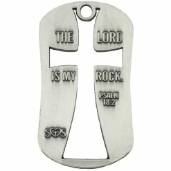 Deals โ๏ธ Shields Of Strength Cut Out Cross ๐ฆฎ Dog Tag Necklace, Psalm 18:2 โ