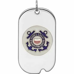 Discount ⭐ Other Brands Sterling Silver Rhod-plated US Coast Guard 🐶 Dog Tag 💯