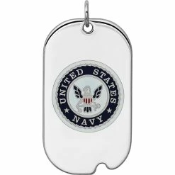 Flash Sale 🔥 Other Brands Sterling Silver Rhodtone US Navy 🦮 Dog Tag 🎁