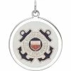 Hot Sale 💯 Other Brands Sterling Silver Rhodiumtone US Coast Guard Disc 💯