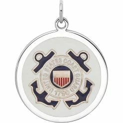Hot Sale 💯 Other Brands Sterling Silver Rhodiumtone US Coast Guard Disc 💯