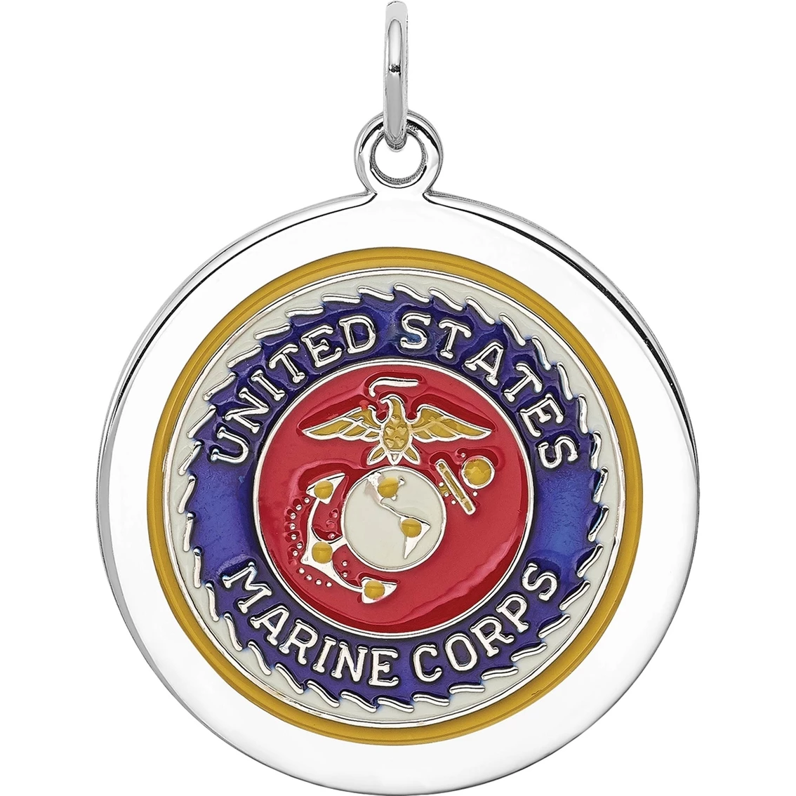 New โ Other Brands Sterling Silver Rhodiumtone US Marine Corps Disc ๐ 3 New โ Other Brands Sterling Silver Rhodiumtone US Marine Corps Disc ๐