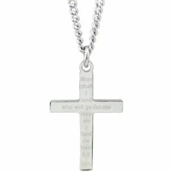 Buy 🌟 Shields Of Strength Men's Stainless Flag Cross Thin Red Line Necklace Isaiah 6:9 ⌛ -Cheap military Store unnamed file 865
