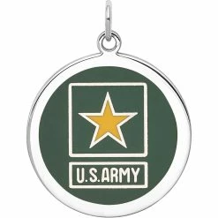 Best deal 😍 Other Brands Sterling Silver Rhod-tone US Army Star Disc 🎁
