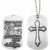 Brand new ✔️ Shields Of Strength Philippians 4:13 Antique Finish 🐶 Dog Tag With Cross Necklace 😀 -Cheap military Store unnamed file 871