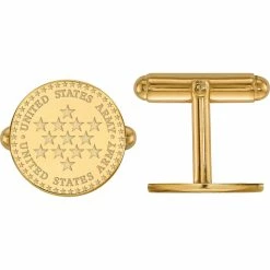 Deals 🌟 Other Brands 18K Gold Over Sterling Silver United States Army Disc Cuff Links ⌛
