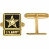 Budget ✔️ Other Brands 18K Gold Over Sterling Silver United States Army Epoxied Cuff Links ⌛