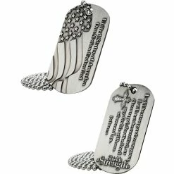 Best Pirce 💯 Shields Of Strength USA One Nation Under God 🐶 Dog Tag Necklace -- Joshua 1:9 💯