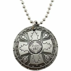 Coupon ๐คฉ Shields Of Strength Antique Finish Battle Shield Necklace, Psalm 28:7 โ๏ธ