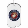 Deals 🎁 Other Brands Sterling Silver Rhodium Plated US Marine Corp 🦮 Dog Tag 🤩
