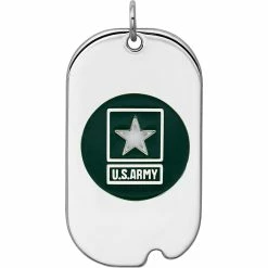 Best deal ⭐ Other Brands Sterling Silver Rhod-plated US Army Star 🦮 Dog Tag ✔️