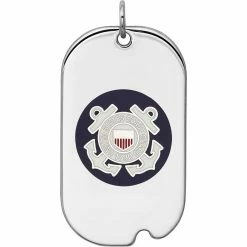 Cheap 😍 Other Brands Sterling Silver Rhod-plated US Coast Guard 🐕 Dog Tag 👍