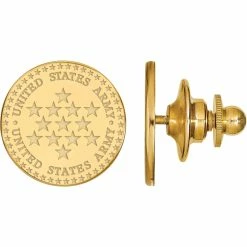 Deals 💯 Other Brands 18K Gold Over Sterling Silver United States Army Disc Lapel Pin 🥰