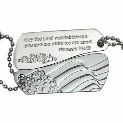 Deals 🔥 Shields Of Strength Stainless Steel Genesis 31:49 Split Shield 2 Part Necklace 🥰