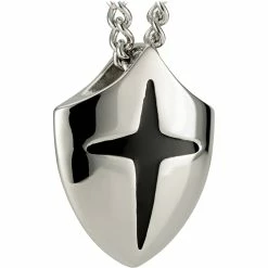 Buy ✨ Shields Of Strength Stainless Steel Shield Pendant Necklace Joshua 1:9 🔥