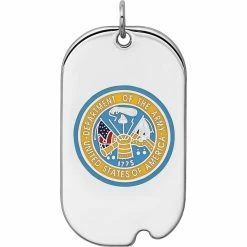 Best reviews of ✨ Other Brands Sterling Silver Rhod-plated US Army Logo 🐶 Dog Tag 😉