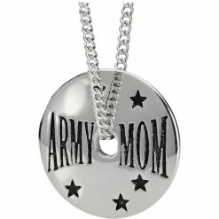 Outlet 😍 Shields Of Strength 👩 Women's Stainless Steel Army Mom Necklace, 1 Cor 13:7-8 😉