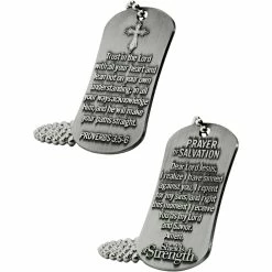 Best Sale 😉 Shields Of Strength Proverbs 3:5-6 Antique Finish 🐕 Dog Tag Necklace 😍 -Cheap military Store unnamed file 975