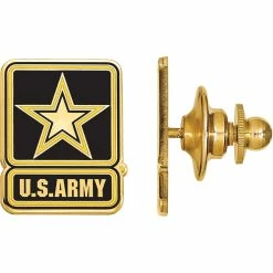 Best Pirce 🛒 Other Brands 18K Gold Over Sterling Silver United States Army Epoxied Lapel Pin ⭐