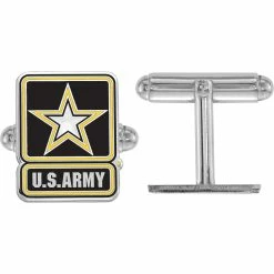 Promo 😉 Other Brands Sterling Silver United States Army Epoxied Cuff Links 🌟