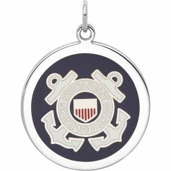 Flash Sale ❤️ Other Brands Sterling Silver Rhod-tone US Coast Guard Disc 🎁