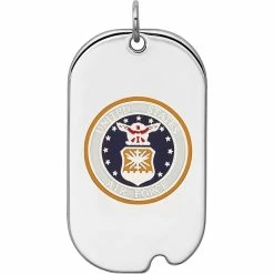 Best deal 😀 Other Brands Sterling Silver Rhod-tone US Air Force 🦮 Dog Tag 👏